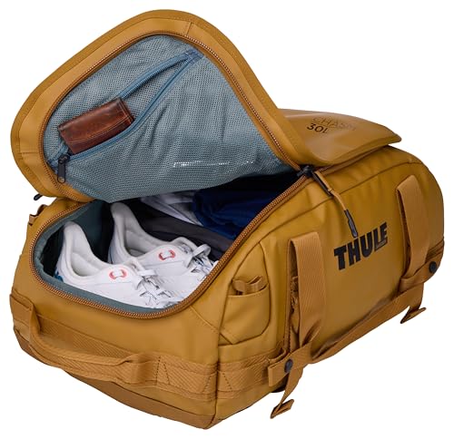 Image of Thule Chasm 30L Duffel - Wide Opening for Easy Packing - Converts to Backpack - Internal mesh Pockets - Padded Bottom - Lockable Zippers - 100% Recycled Fabric, Webbing and mesh