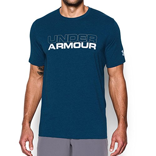 Under Armour Men's Wordmark T-Shirt, Blackout Navy Medium (997)/White, Large