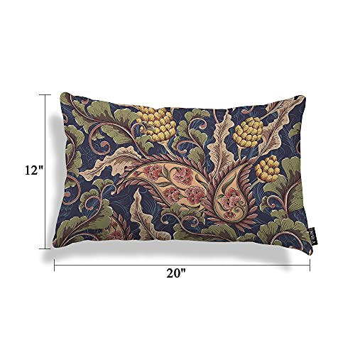 Ekobla PILLOW-THROW-H157 Paisley Floral Pattern Decorative Pillow Cover Flowers Abstract Plant Intricate Twig Leaves Square Throw Waist Pillow Case Cushion Cases thumb #4