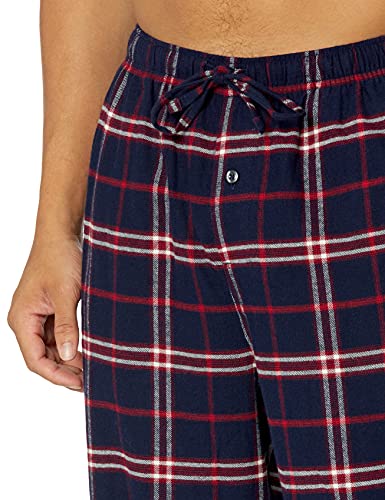 Amazon Essentials Men's Flannel Pajama Pant (Available In Big & Tall), Navy/Red, Plaid, Large #TOP2