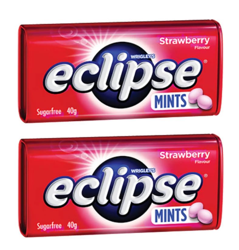 Wrigleys Eclipse Mints Strawberry Flavour Sugarfree Candy 40gm (Pack of 2)