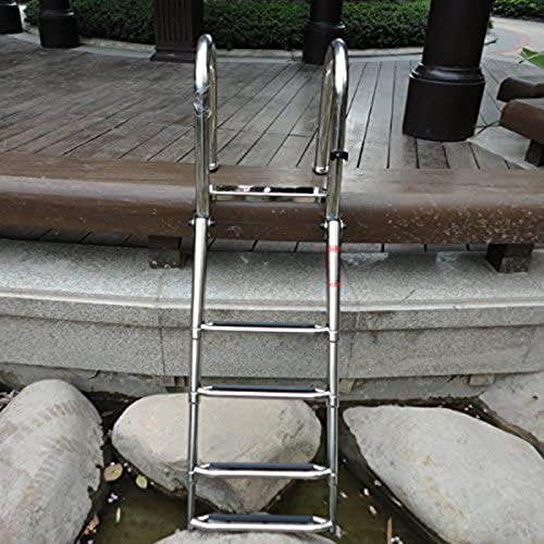 Escalera de piscina retráctil de acero inoxidable 4 peldaños miniatura 3