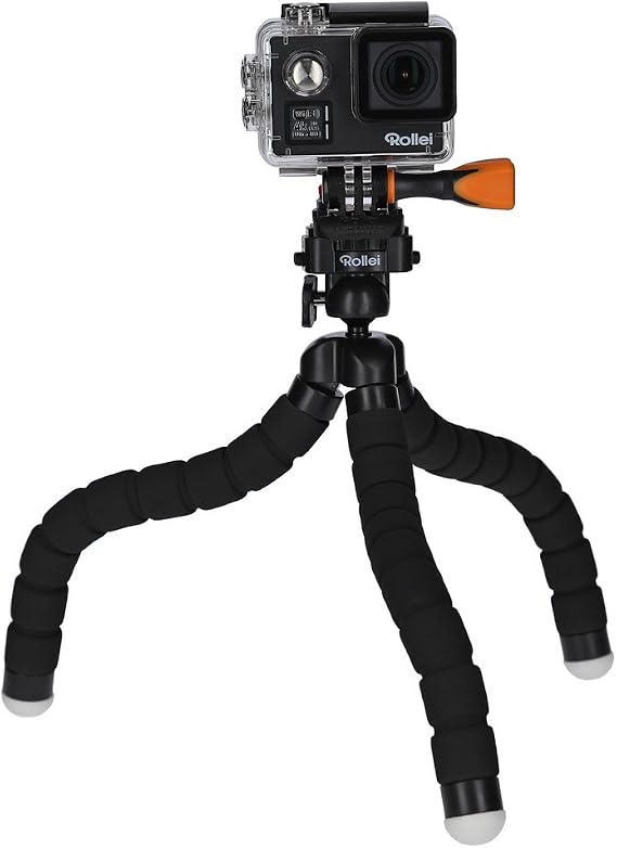 Rollei Monkey Pod - Adaptive Mini Tripod for Traveling with flexible legs, incl. ball head and quick release plate - Black