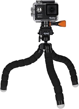 Rollei Monkey Pod - Adaptive Mini Tripod for Traveling with flexible legs, incl. ball head and quick release plate - Black