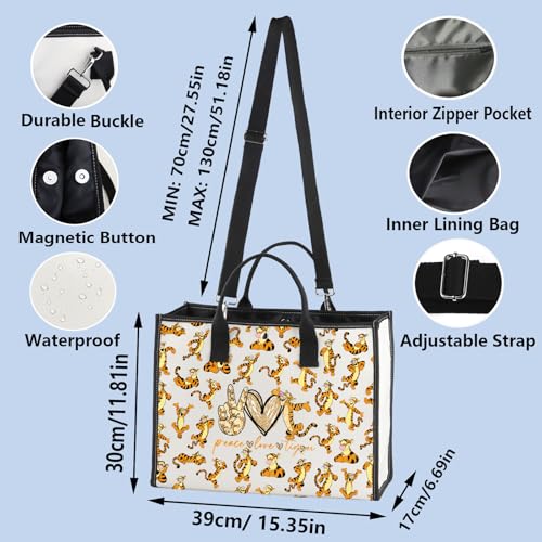 WZMPA Tiger Cosmetic Bag - Tiger Fans Gifts - Peace Love Makeup Zipper Pouch Bag - Merchandise (Love Tiger2-TB)2