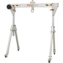 Portable Aluminum Gantry Crane, Frame Gantry Crane, Capacity 1000KG/2204LBS, Adjustable Height/Mobile/Foldable, with 360 Swivel Casters, for Factories PRGM20/1102lb