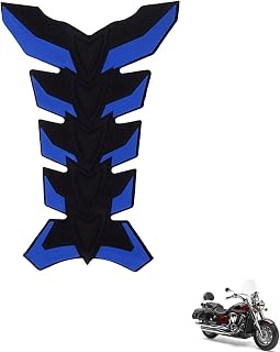 1PCS motorcycle tank protector rubber fishbone sticker Compatible with Kawasaki Vulcan 2000 Classic LT 2006-2007,good flexibility, durable, wear-resistant,waterproof(Blue)