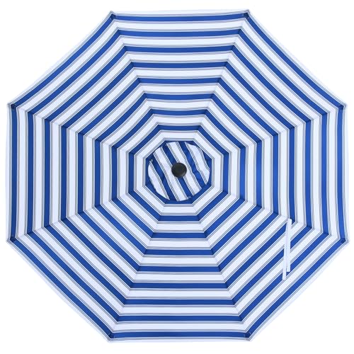 Image of MASTERCANOPY Patio Umbrella 9 ft Replacement Canopy for 8 Ribs-Blue and White Stripes Canopy Only