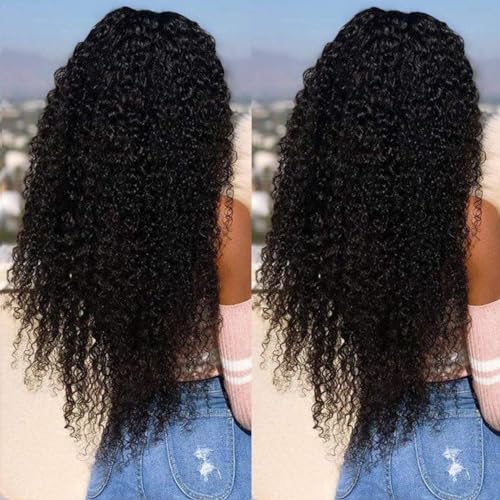 24 Inch Kinkycurly Wig Human Hair 13x4 Lace Front Wigs 180 Density Glueless Wigs Human Hair Pre Plucked Brazilian Kinky Straight Wig Lace Frontal Wigs for Black Women Virgin Human Hair - Image 6