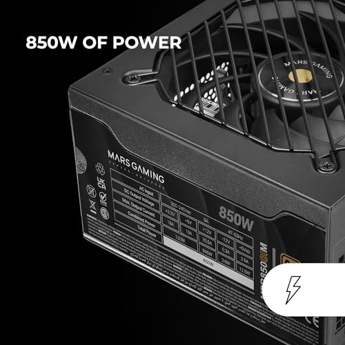 MARS GAMING MPB850SIM, Alimentatore ATX Full Modulare 850W, Garanzia 7 Anni, 80Plus Bronze 230V EU, 90% di Efficienza, Ventola SI Extreme Silence 140mm, Tecnologie AI2-RPM, DC-DC e SMD, Nero - Alimentatore - Immagine 1