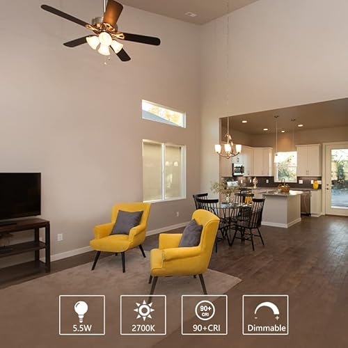 Kgc 6 Pack E12 G50 Led Edison Bulb, Dimmable Led Candelabra Bulb 5.5W Equivalent To 60W 500Lumens, E12 Chandelier Base Led Globe Bulbs For Chandelier,Vanity And Ceiling Fan Light Bulbs Milky Glass #TOP3