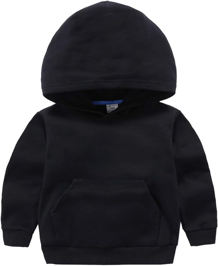 Baby Toddler Kid Boy Girl Solid Casual Pocket Hoodie Sweatershirt Pullover
