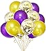 30PCS Purple and Gold Confetti Balloons Party Decorations for Birthday Retirement Birdal Shower Congrats Graduation Supplies Wedding Anniversary Suplies