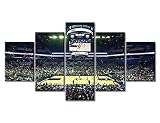 TUMOVO Brooklyn, NYC Wall Art Sports Canvas Printing Posters Picture Barclays Center Basketball Stadium Artwork for Boys Bedroom Living Room Decorations Stretched and Framed Ready to Hang, 60" Wx32 H
