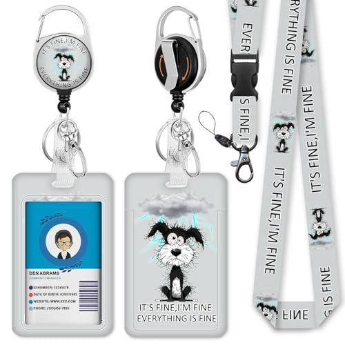 Immaturus Dog Lanyards for ID Badges, Badge Holder Retractable Reel Clip