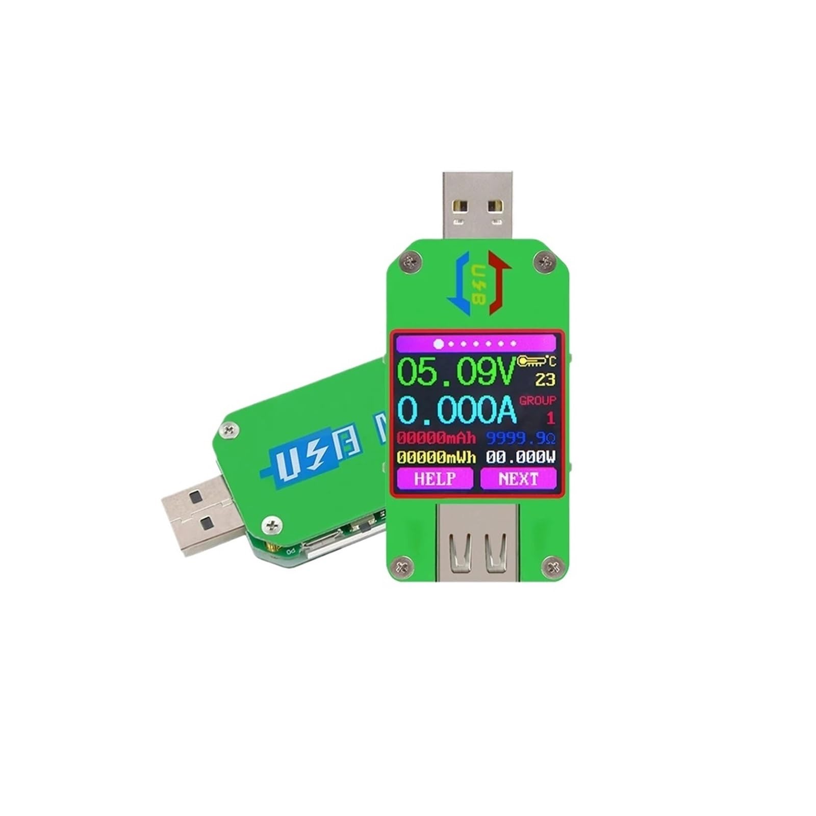 JJKKOZVQF 1pcs UM24 UM24C USB 2.0 LCD Display Voltmeter ammeter battery charge voltage current meter multimeter cable measure Tester(UM24C and LD35)
