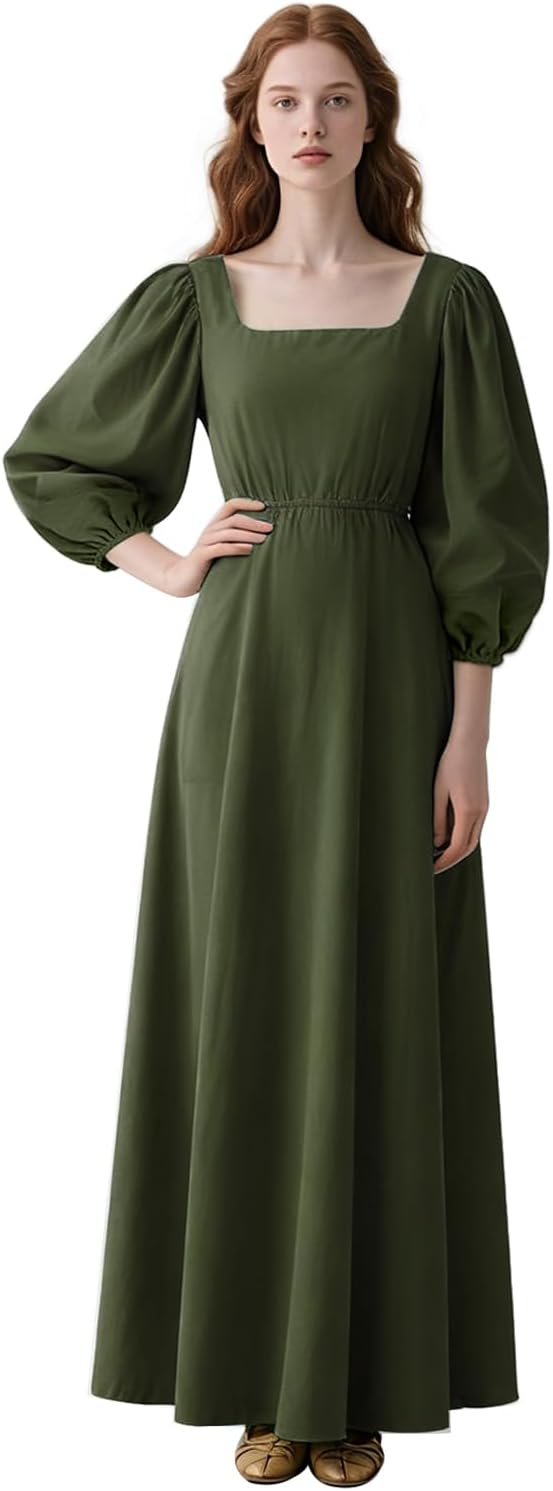 Joukavor Womens Renaissance Dress Medieval Costume for Fairy Witch Princess Elf Ren Faire Wedding Halloween Cosplay