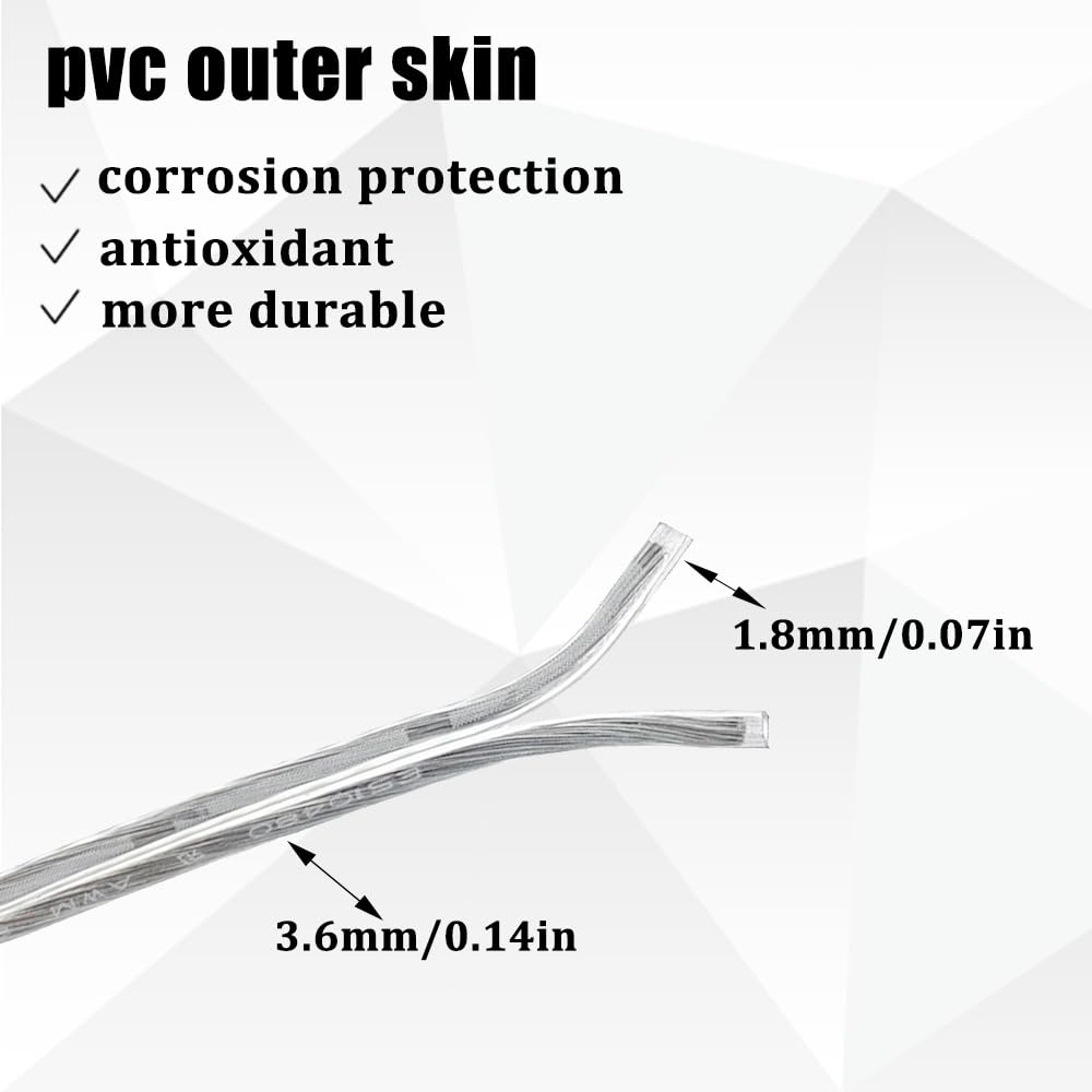 ZoZoMaiy 20M Electrical Cable 2 Core PVC Transparent Twin Wire 24AWG Invisible Electric Wire 12V Lamp Cable - Image 3