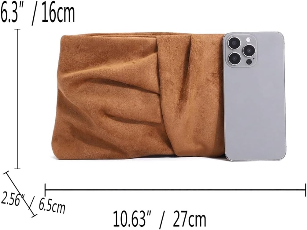 Suede Evening Purse and Handbags Vintage Clutch Purse for Women Trendy Satchel Clutch Bag Causal Shoulder Bag