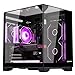 HOENGAGER Horizon Gaming PC -AMD Ryzen 7 5700X 8-Core 3.4 GHz -Radeon RX 9060 XT 16GB -32GB DDR4 RAM-1TB PCIe SSD -WiFi &Bluetooth -RGB Fans-Prebuilt PCWindows 11, Desktop Computer-Black