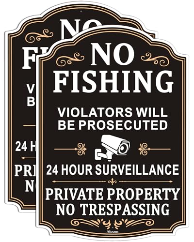 Panneaux No Fishing de surveillance vidéo et propriété privée avec interdiction