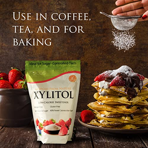 Focus Nutrition, Xyloburst, Sugar-Free, Non-Gmo, Gluten-Free Xylitol Low Calorie Sweetener - 3 Lb. Ziplock Bag #TOP2