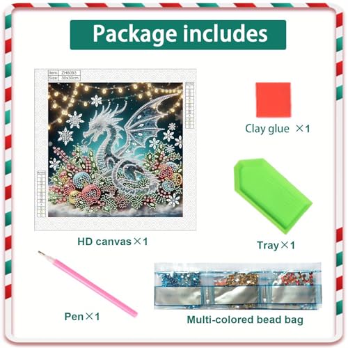 Image of Tontut Diamond Painting Kit for Adult Beginners, Dragons on Flowers 5D Special Diamonds DIY Crystal Rhinestone Crafts for Home Wall Decoration