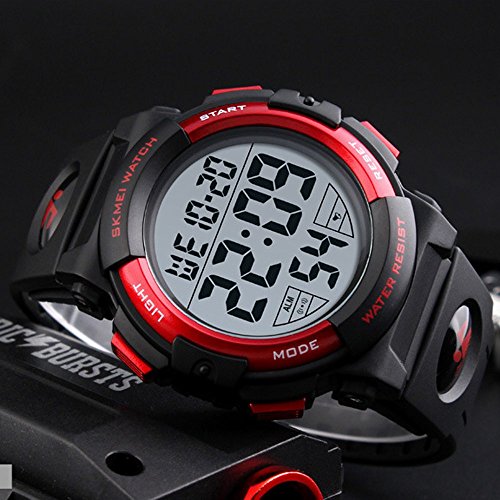 (タイムエバー)デジタル腕時計 メンズ 防水 led watch スポーツウォッチ アラーム ストップウォッチ機能付き 防水時計 文字が大きくて見やすい 日本語説明書付き 商品画像2