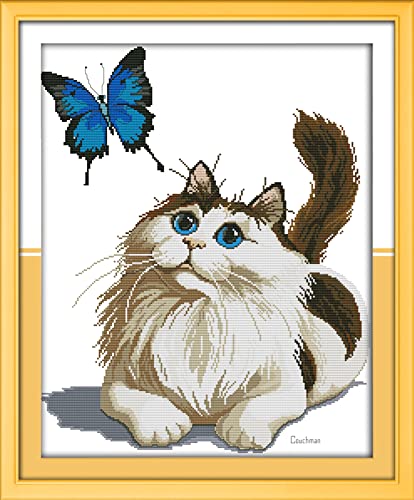 Point de croix kit débutant chaton pour apprendre la broderie facilement