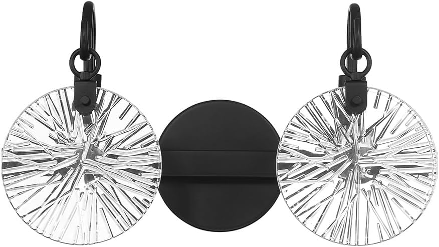 Savoy House 8-3981-2-BK Addison Vintage Clear Starburst Glass Bathroom Vanity Wall Light, 2-Light 120 Total Watts, 9" H x 16" W, Matte Black