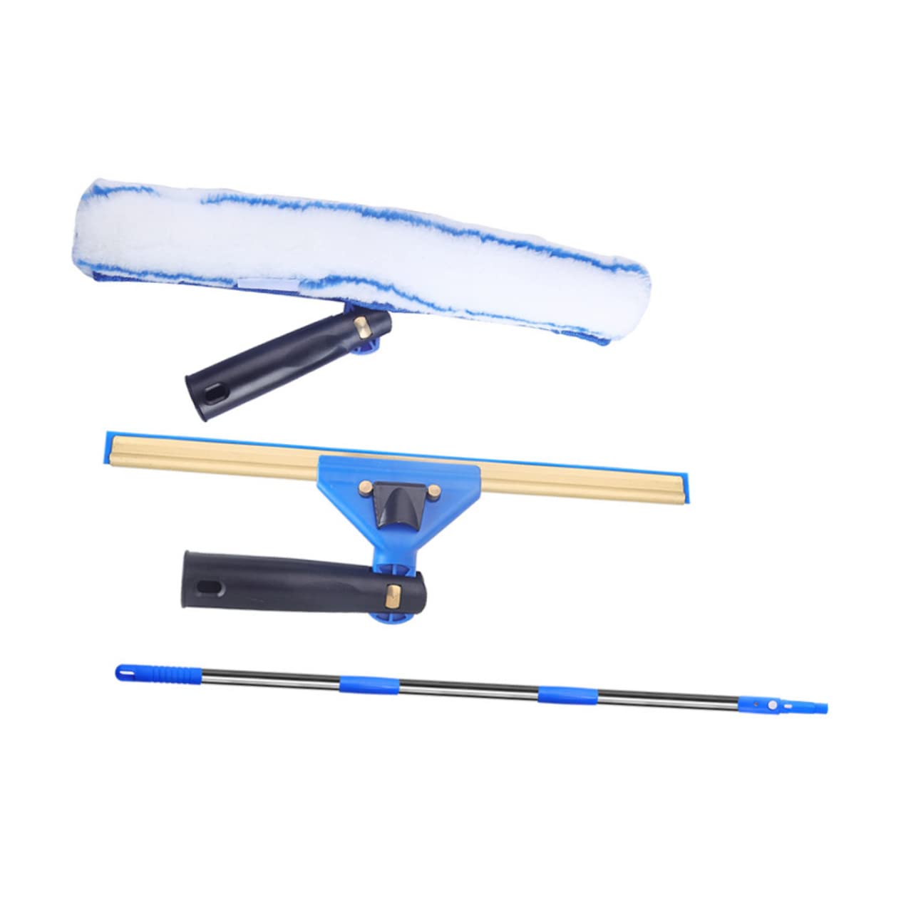 FRCOLOR Limpiador De Escobilla para Ventanas Limpiacristales con Estropajo De Microfibra Giratorio Herramienta De Limpieza para Coche Sliding Door y Baño Kit De Limpieza De Ventanas