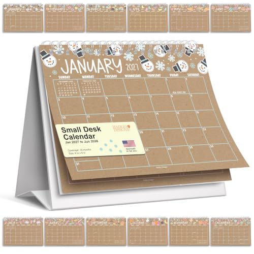 Small Desk Calendar 2027 Standing Flip - 2027 Desk Calendar Small