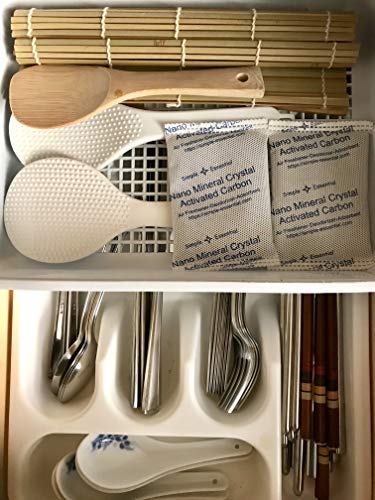 SimpleAndEssential Reusable Moisture and Odor Absorber Eliminator Bags for Refrigerator, Drawers and Shoes (12x50g Bags) - Thumbnail 5