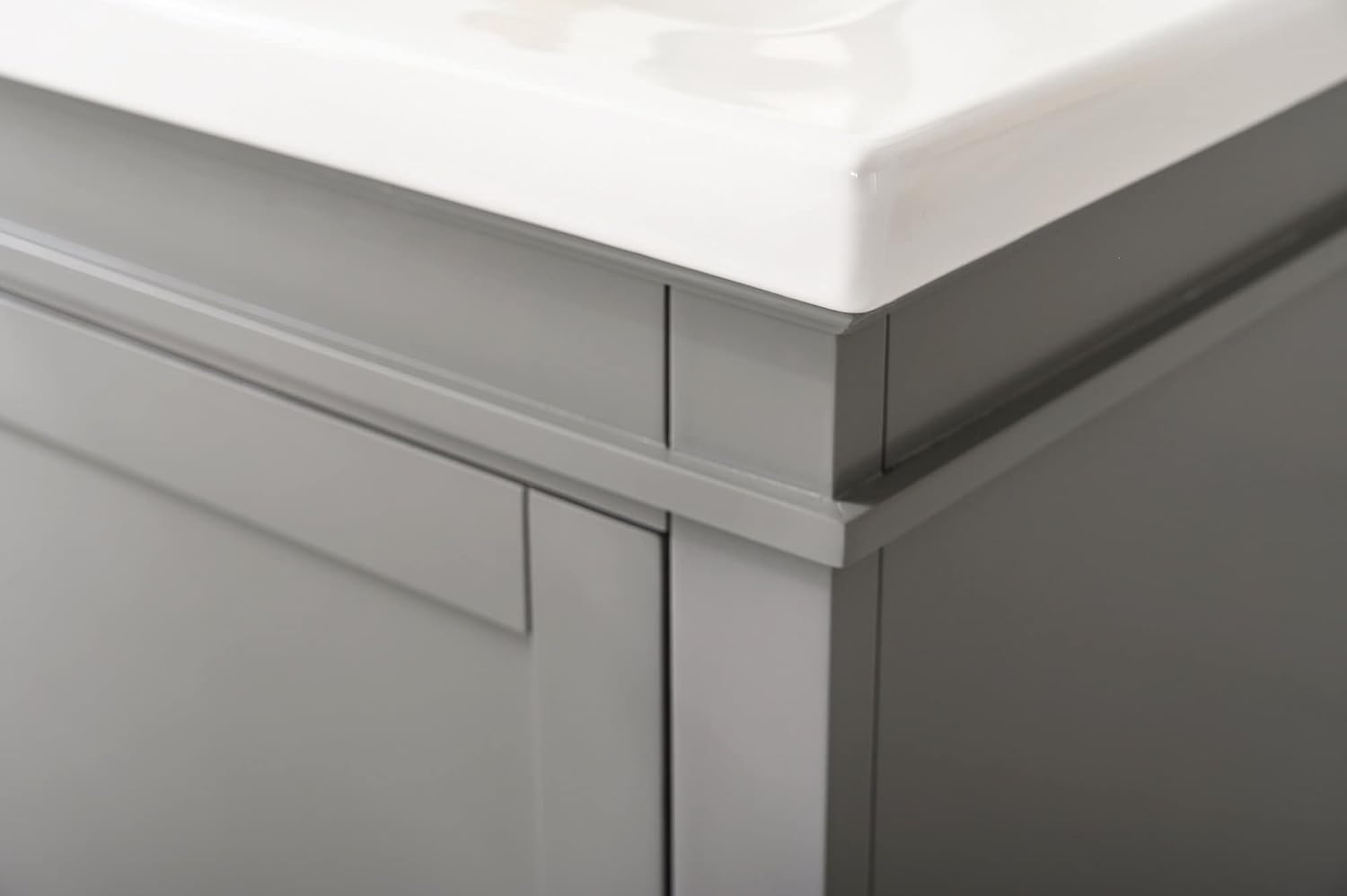 UrbanFurnishing.net Avery 24" Single Bathroom Vanity with Porcelain Top - Gray