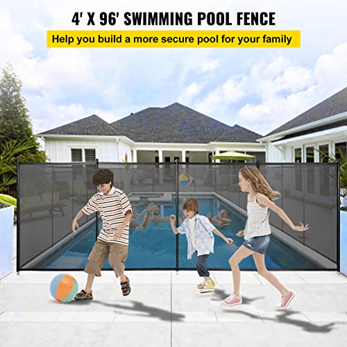 Vevor Pool Fencing Mesh, 4 X 96 Ft Swimming Pool Fence, 1000D Pvc Mesh Fabric Removable Pool Fence, Pool Fence For Inground Pools With Aluminum Poles And Stainless Steel Tubes For Security And Privacy #TOP1