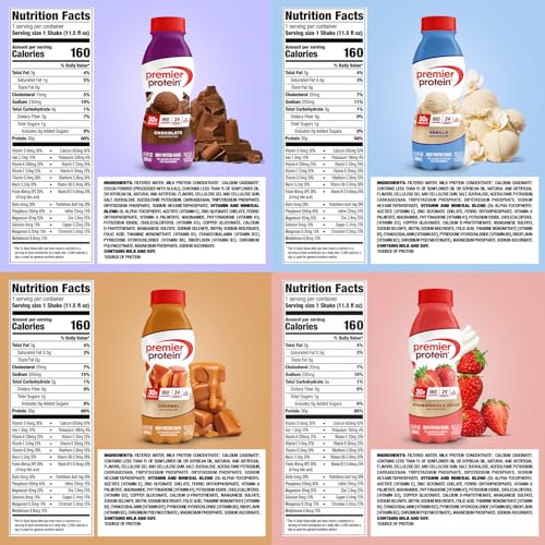 Image of Premier Protein Shake, Variety Pack (8 Flavors, 2 of Each), 30g Protein, No Added Sugar, 24 Vitamins & Minerals, 11.5 fl oz Bottles (16 Pack)
