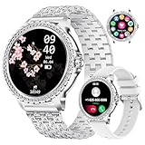 Montre intelligente Bluetooth pour femme : après une connexion réussie avec le double Bluetooth, vous pouvez passer et recevoir des appels avec votre belle montre intelligente. Vous pouvez recevoir des notifications et afficher les messages des réseaux sociaux des SMS et des réseaux sociaux (Facebook, WhatsApp, LinkedIn, Instagram, Twitter, etc.). La montre intelligente pour femme a une fonction de réveil vocal pour compléter les opérations par la conversation, libérer vos mains et profiter d'une vie confortable.