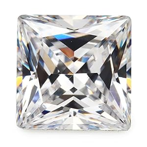 JIANGYUANGEMS 5x5mm 5A Square Shape Princess Cut White Cubic Zirconia Stone Loose CZ Synthetic Gemstone for Jewelry Making (5x5mm 50pcs)