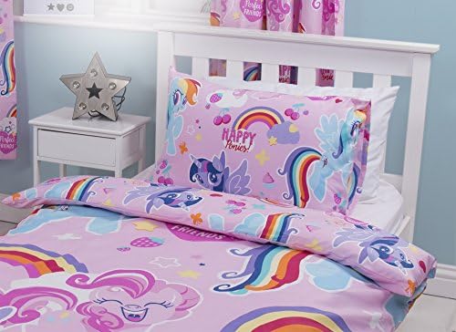Disney My Little Pony Crush Single Duvet Cover Set | Two Sided Reversible Design | Includes Matching Pillow Case,Red,200 x 135 cm