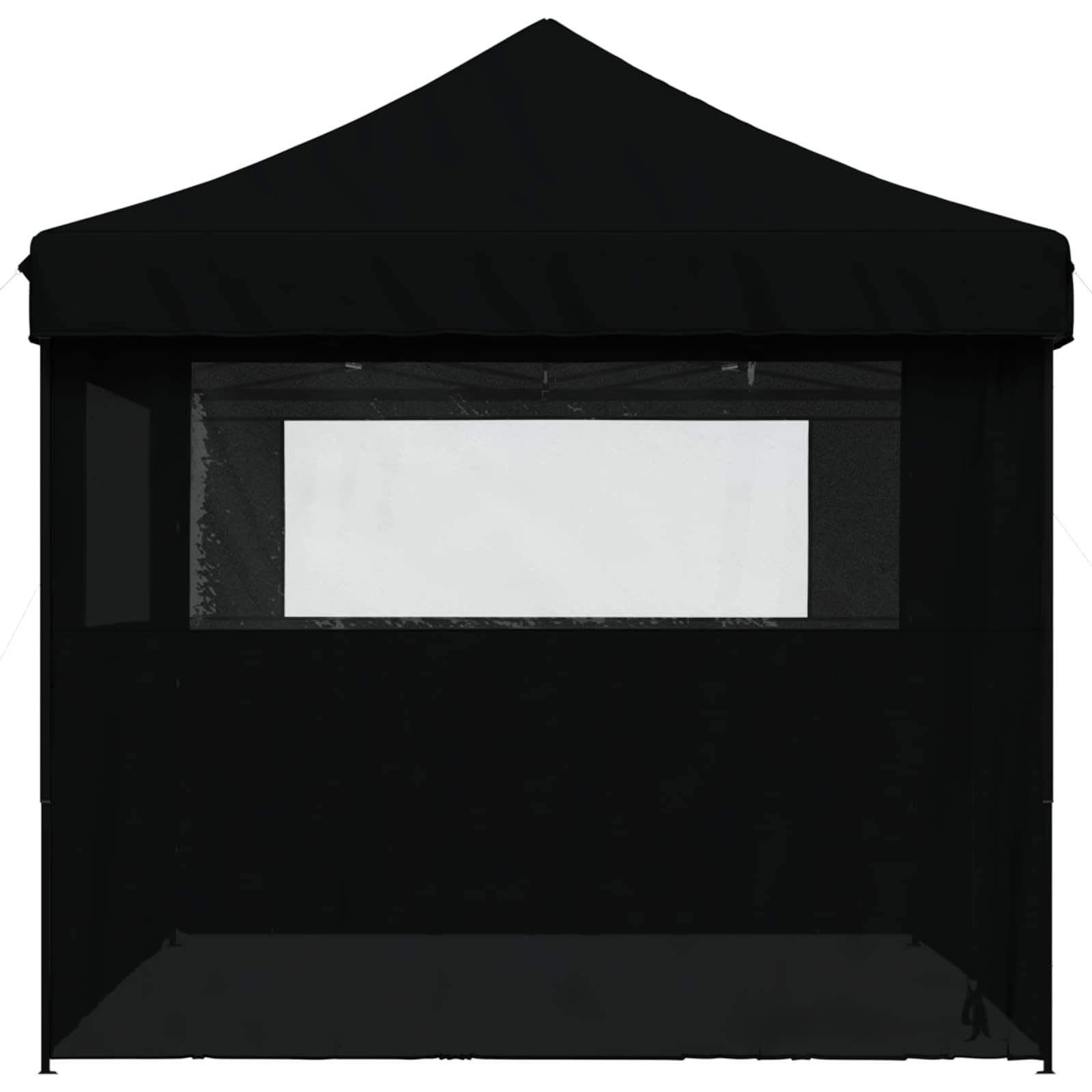 Namiot imprezowy z materiału Oxford, czarny, 292 x 440 x 315 cm, z malowaną proszkowo ramą, składany, pop up, do ogrodu, na taras, kemping, do aktywności na świeżym powietrzu, z ochroną UV i