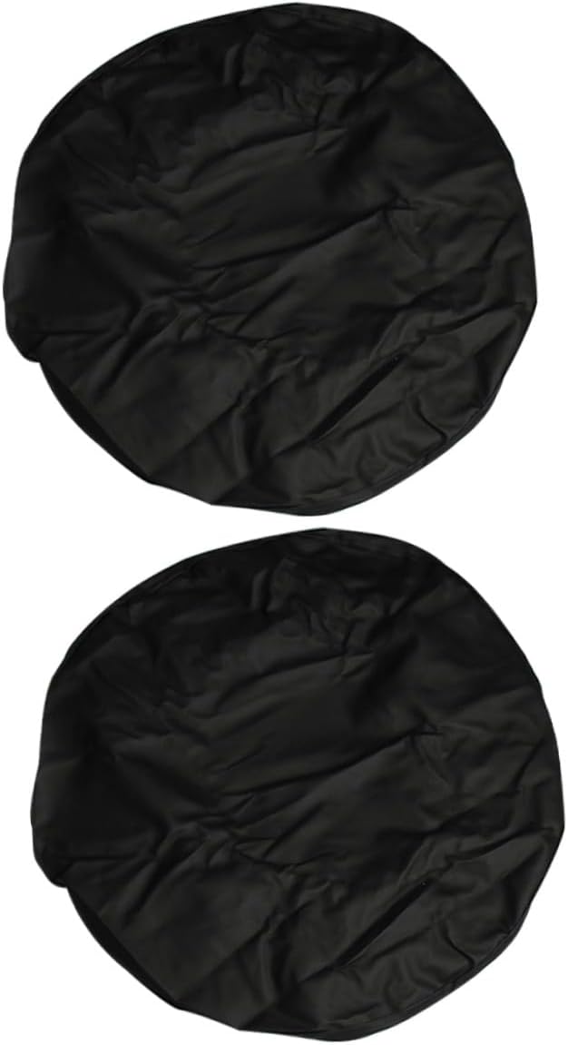 UPKOCH 2pcs 15-inch PVC Spare Tire Covers for Camper and Trailer Wheels, Black Vinyl Waterproof Protective Covers for Rv Accessories
