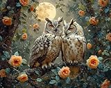 ZUVRDIAI Paint by Number for Adults, Mystic Moonlit Owl, Oil Painting for Beginner, DIY Acrylic Painting Kit for Room Decor Gift (16x20 Inch, No Frame)