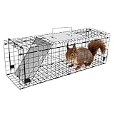 APXL Animal Trap Heavy Duty Folding 24" Live Trap – Professional Large Trigger Pan Live Animal Trap for Squirrel, Rabbit, Skunk, Possum, Chipmunk, Muskrat, Mink - Catch and Release Animal Cage Trap