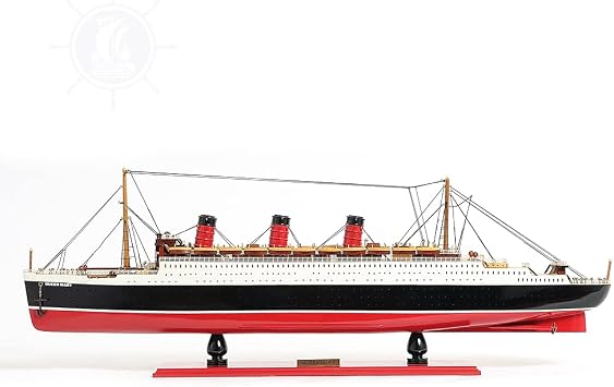 Old Modern Handicrafts Queen Mary Cruise Ship Model - Meseum Quality Ship Model Made with Premium Quality Wood - 32L x 10.5W x 4.5H Inches