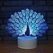 Produktbild RJGOPL innovative 3D Nachtlicht Für 7 Farbwechsel Pfau Led Tier Modellierung Touch Schreibtischlampe Als Kreative Gradienten Leuchte Geschenk Fernbedienung