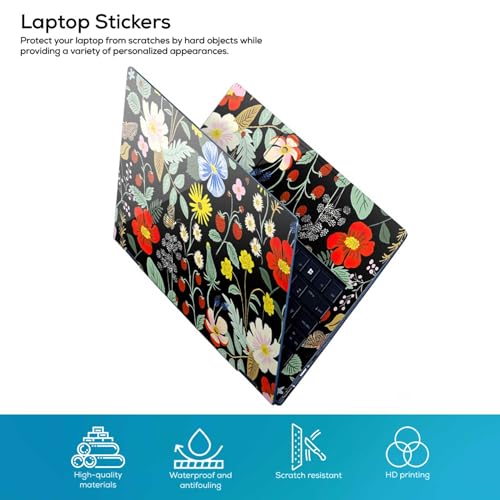 Image of Galaxsia Floral D43 Full Body Vinyl Laptop Skin /Sticker /Cover Upto 15.6 Inches Laptops Laminated-Removable-HD Quality Compatible for Hp-Dell-Sony-Lenovo-Asus etc.(15x10 Inches)