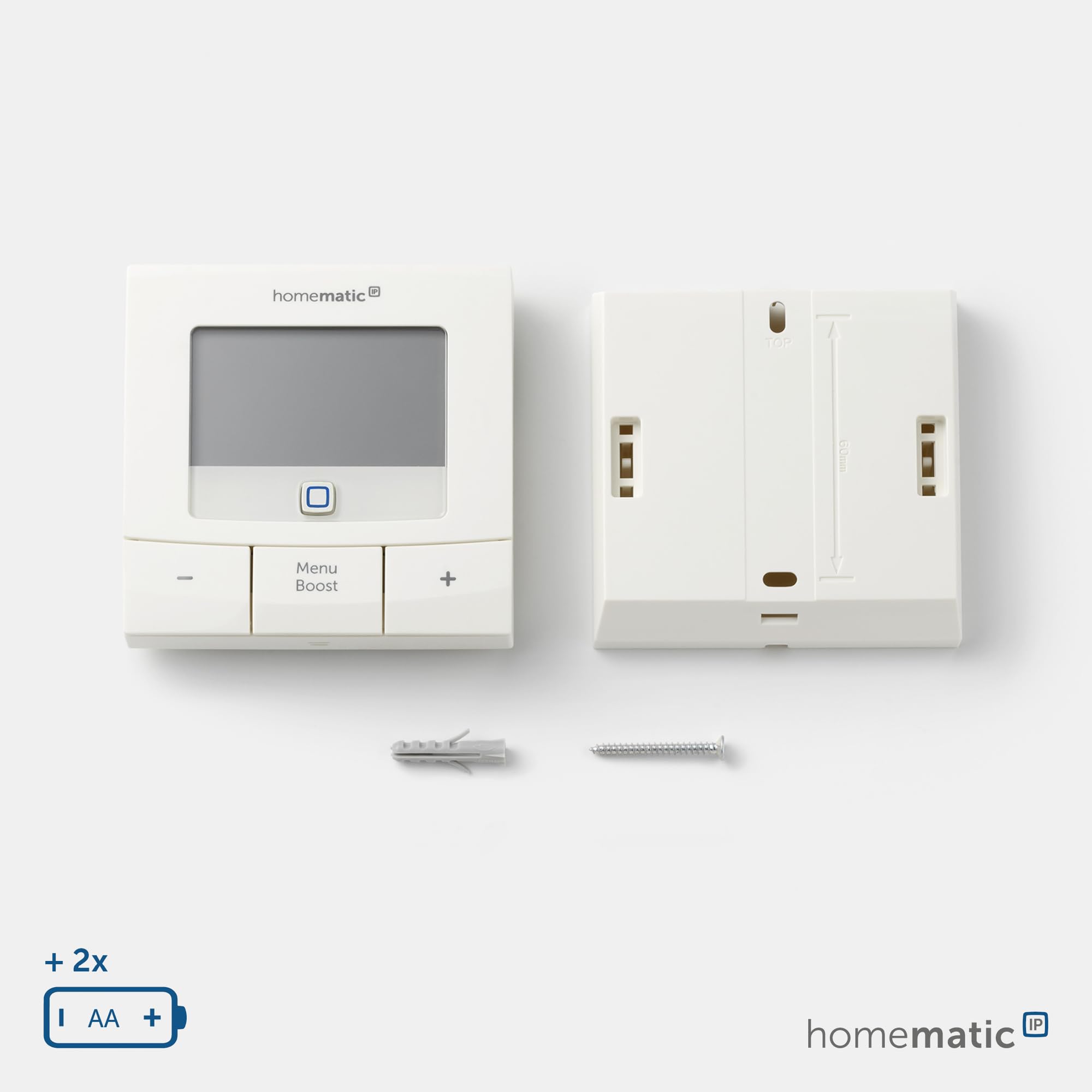 Homematic IP Heizkörperthermostat – Basic (2x) + Wandthermostat – Basic, Smart Home, digitaler Thermostat Heizung, Steuerung mit oder ohne App, Alexa, Google Home, digitales Thermostat für Heizkörper