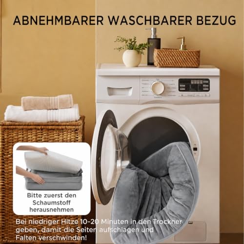BEDSURE orthopädisches Hundebett ergonomisches Hundesofa, 89x63cm, grau – Ansicht 5