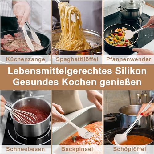 HaWare 20-delat Silikon Köksredskapsset med Rostfritt Stål – Khaki