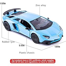 TGRCM-CZ 1/36 Scale Lamborghini Aventador LP700-4 Casting Car Model, Zinc Alloy Toy Car for Kids, Pull Back Vehicles Toy Car for Toddlers Kids Boys Girls Gift (Blue)